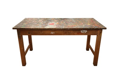 Lot 396 - A TEAK ARTIST'S TABLE, MID 20TH CENTURY