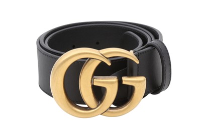 Lot 338 - Gucci Black GG Wide Marmont Belt - Size 90