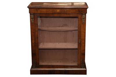 Lot 175A - A VICTORIAN FIGURED WALNUT AND MARQUETRY INLAID PIER CABINET