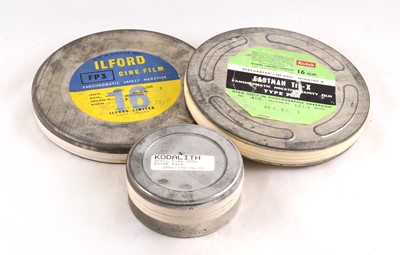 Lot 257 - 2 Cans of 400' B&W 16mm Cine Film & a Can of Kodalith 35mm Film.