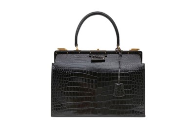 Lot 292 - λ Hermes Black Crocodile Top Handle Bag