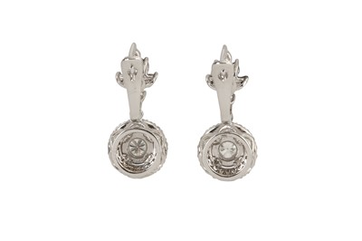 Lot 145 - A pair of diamond pendant earrings