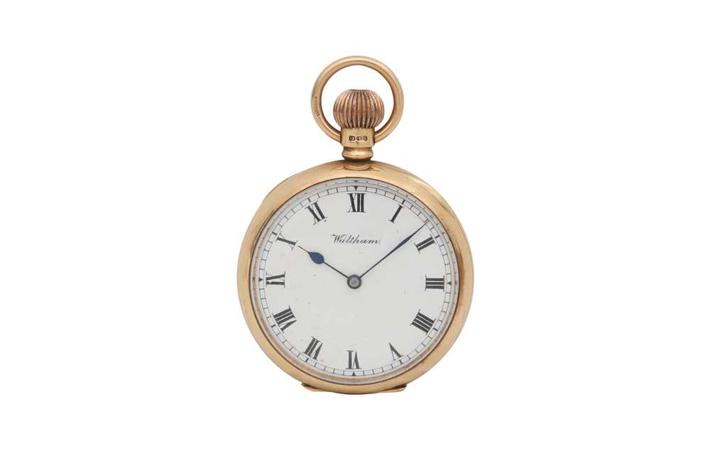 Lot 76 - A GOLD-PLATED OPEN-FACE ROCKFORD POCKET WATCH