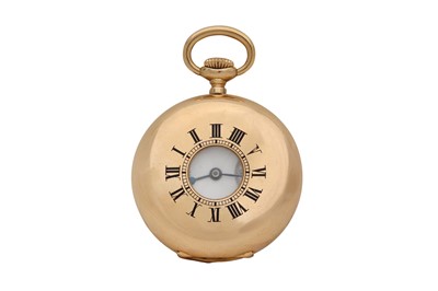 Lot 72 - AN 18K YELLOW GOLD HALF HUNTER PATEK PHILIPPE POCKET WATCH