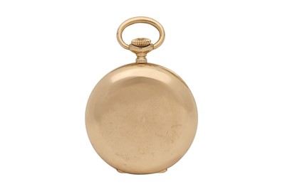 Lot 72 - AN 18K YELLOW GOLD HALF HUNTER PATEK PHILIPPE POCKET WATCH