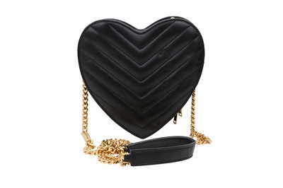 Lot 313 - Saint Laurent Black Small Love Heart Chain Bag