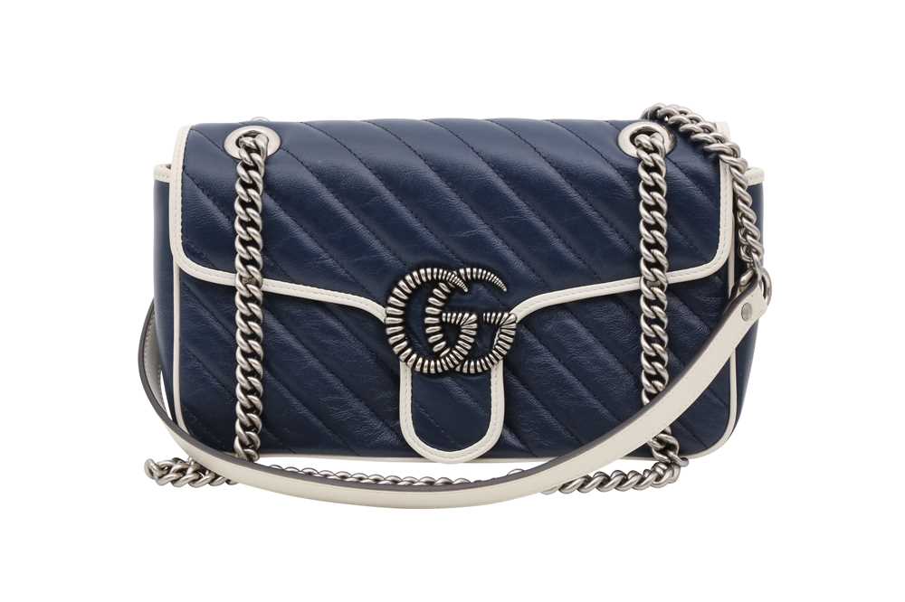 Lot 160 - Gucci Navy GG Marmont Matelassé Shoulder Bag