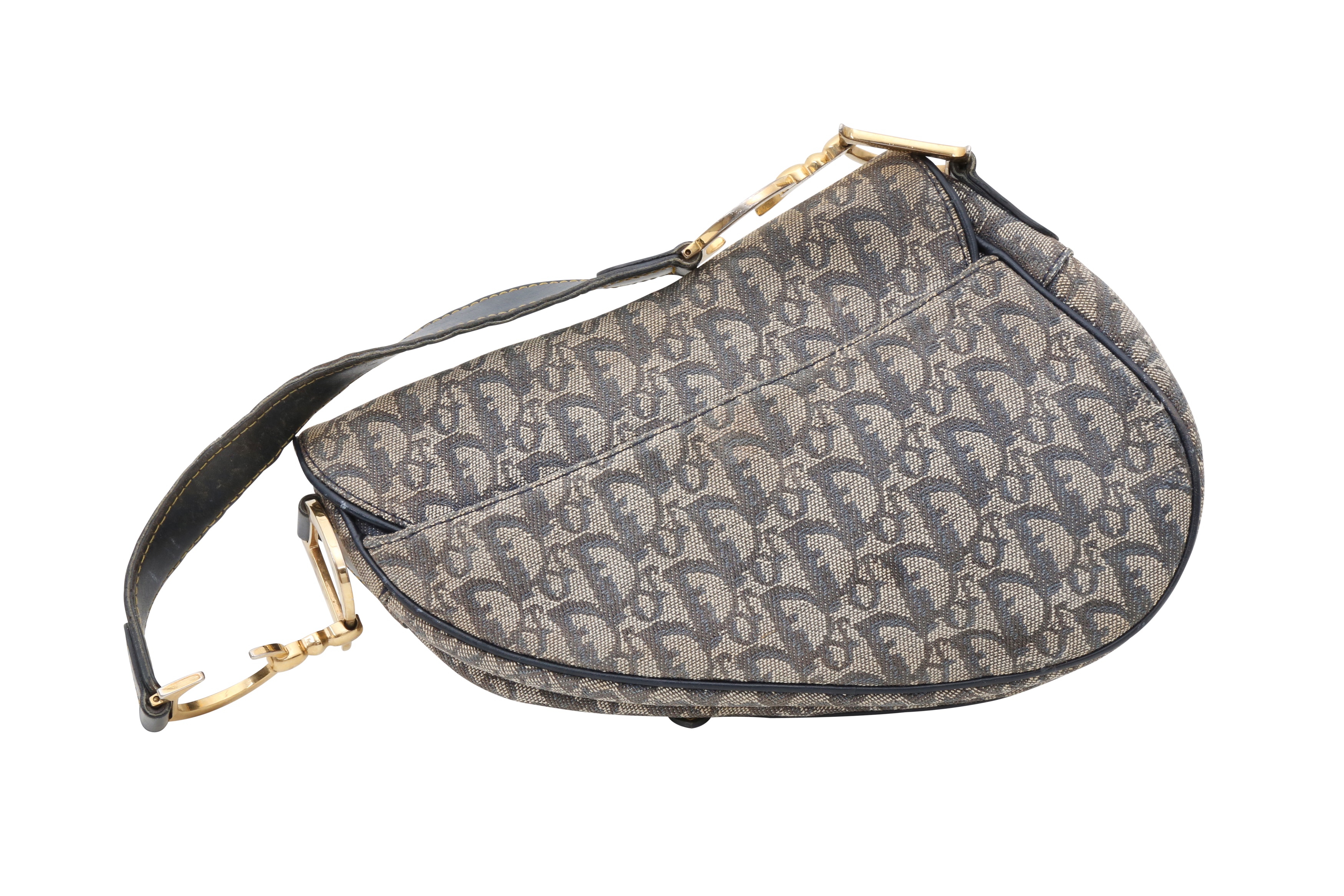 Lot 128 Christian Dior Blue Monogram Saddle Bag