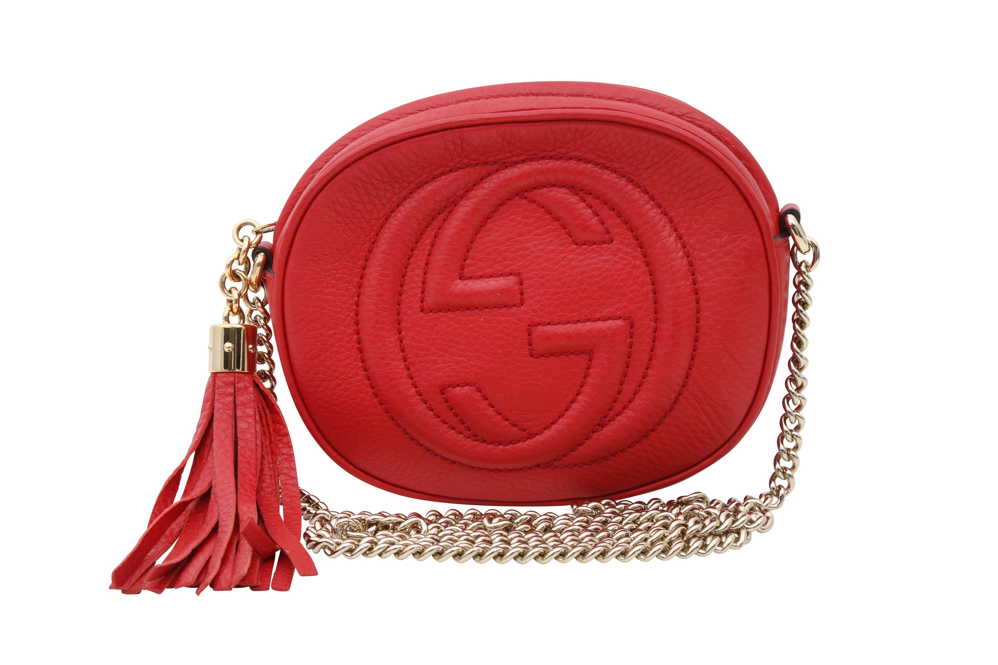 Gucci Soho Disco Wallet on Chain Red