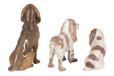 Lot 225 - TWO COPENHAGEN DOGS, circa 1969-1974, AND ONE BING&GRONDAHL DOG, circa 1970-1982