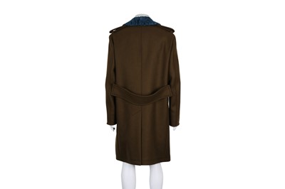 Lot 178 - Berluti Men's Khaki Wool Double Breasted Coat - Size 52