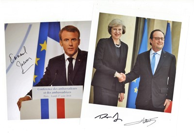 Lot 249 - French Presidents.- Francois Hollande & Emmanuel Macron