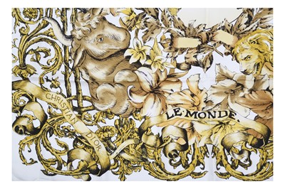 Lot 291 - Christian Dior 'Le Monde' Silk Print Scarf