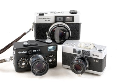 Lot 500 - 2 Rollei 35 Compact Cameras & a Voigtlander VF35.