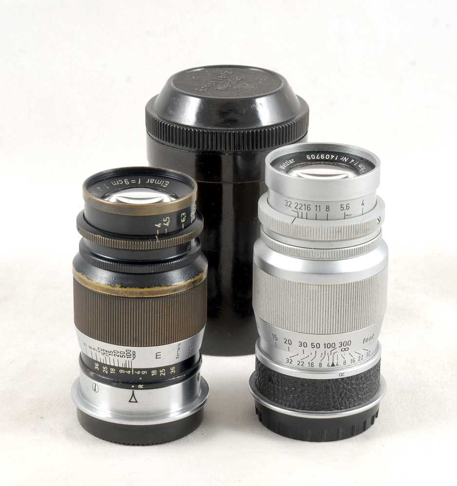 Lot 312 A Pair of Leitz Elmar 9cm Screw Mount Lenses.