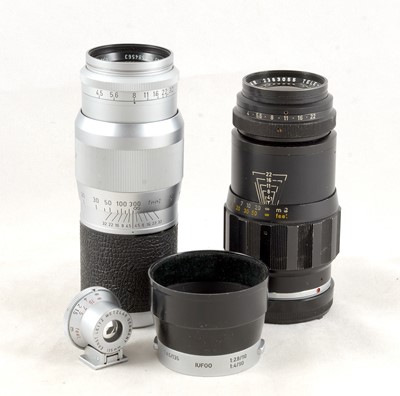 Lot 231 - A Pair of Leitz Elmar 135mm Lenses & Accessories.