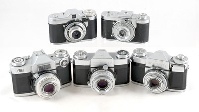Lot 581 - Zeiss Ikon Tenax, Taxona & Contaflex Cameras.