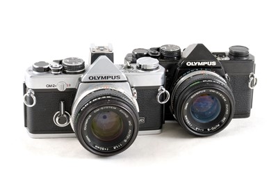 Lot 539 - Pair of Olympus OM-2n MD Film Cameras.