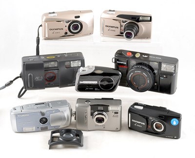 Lot 558 - Group of Olympus Compact Cameras, Various Formats.