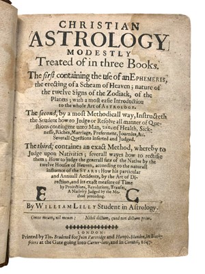 Lot 20 - Astrology: Lilly. Christian Astrology. 1647