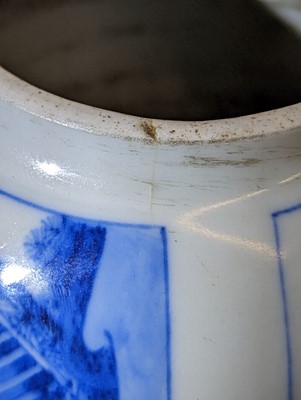 Lot 46 - A CHINESE BLUE AND WHITE FIGURATIVE VASE