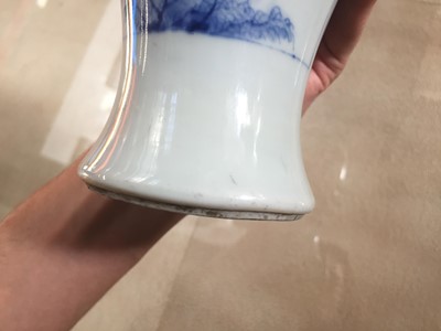 Lot 3 - A CHINESE BLUE AND WHITE FIGURATIVE VASE