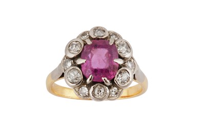 Lot 34 - A ruby and diamond ring