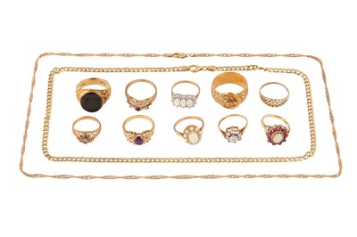Lot 164 - A GROUP OF 9 CARAT GOLD JEWELLERY