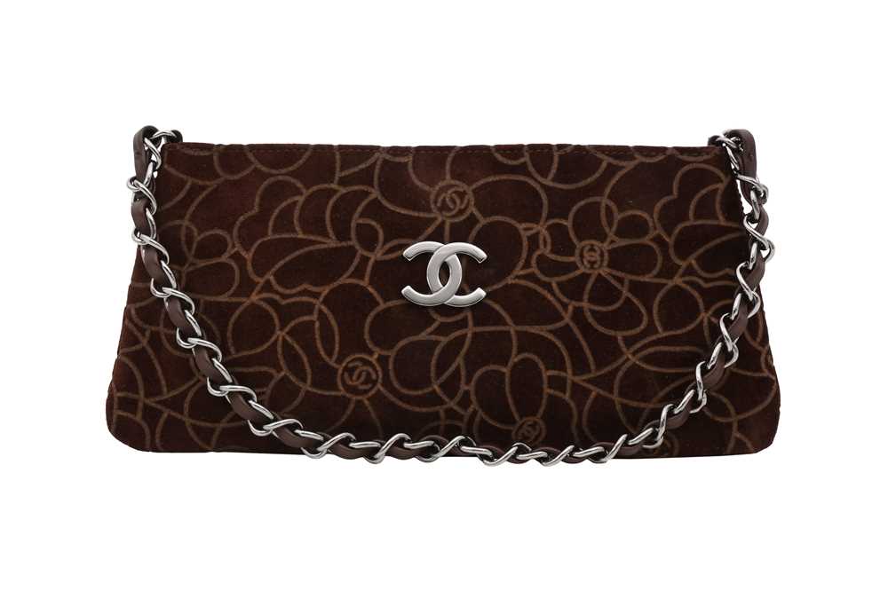 Lot 195 - Chanel Brown CC Camelia Mini Chain Bag