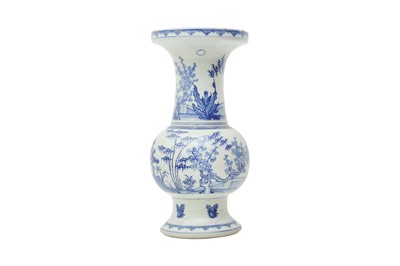 Lot 518 - A CHINESE BLUE AND WHITE 'THREE FRIENDS OF WINTER' VASE.