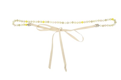 Lot 6 - Chanel Pastel Yellow CC Logo Bead Necklace