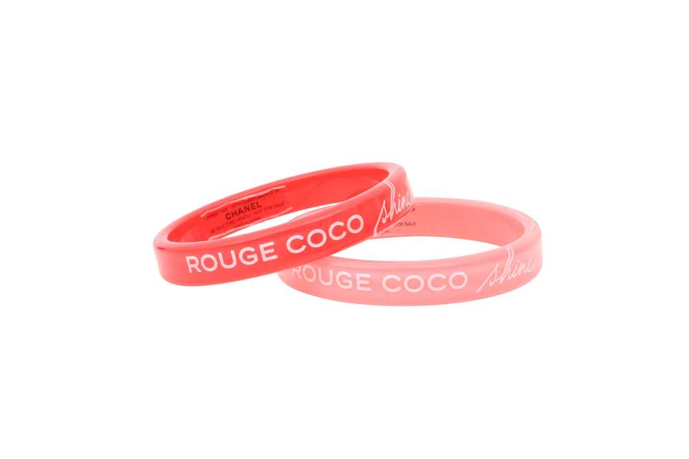 Lot 49 - Chanel Pink Rouge Coco Shine Resin Bangles