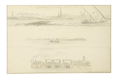 Lot 749 - BRITISH SCHOOL (C. 1828) TOPOGRAPHICAL PANORAMIC VIEWS ON THE NILE