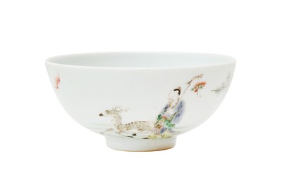 Lot 168 - A CHINESE FAMILLE VERTE 'IMMORTAL' BOWL.