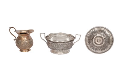 Lot 620 - A PARTIAL IRANIAN SILVER TEA SET