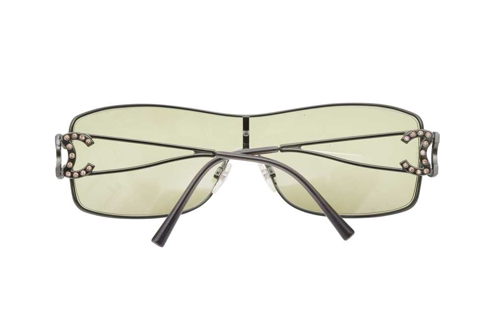 Lot 7 - Chanel Khaki CC Logo Shield Sunglasses