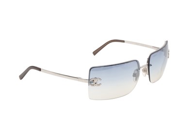 Lot 496 - Chanel Rimless Crystal CC Logo Sunglasses