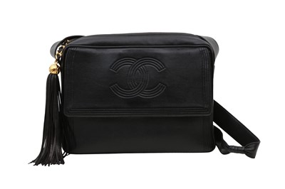 Lot 296 - Chanel Black Large Flap Camera Bag