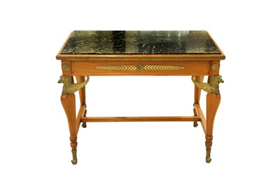 Lot 274 - AN EARLY 20TH CENTURY FRENCH EMPIRE STYLE CHERRY WOOD CENTRE TABLE