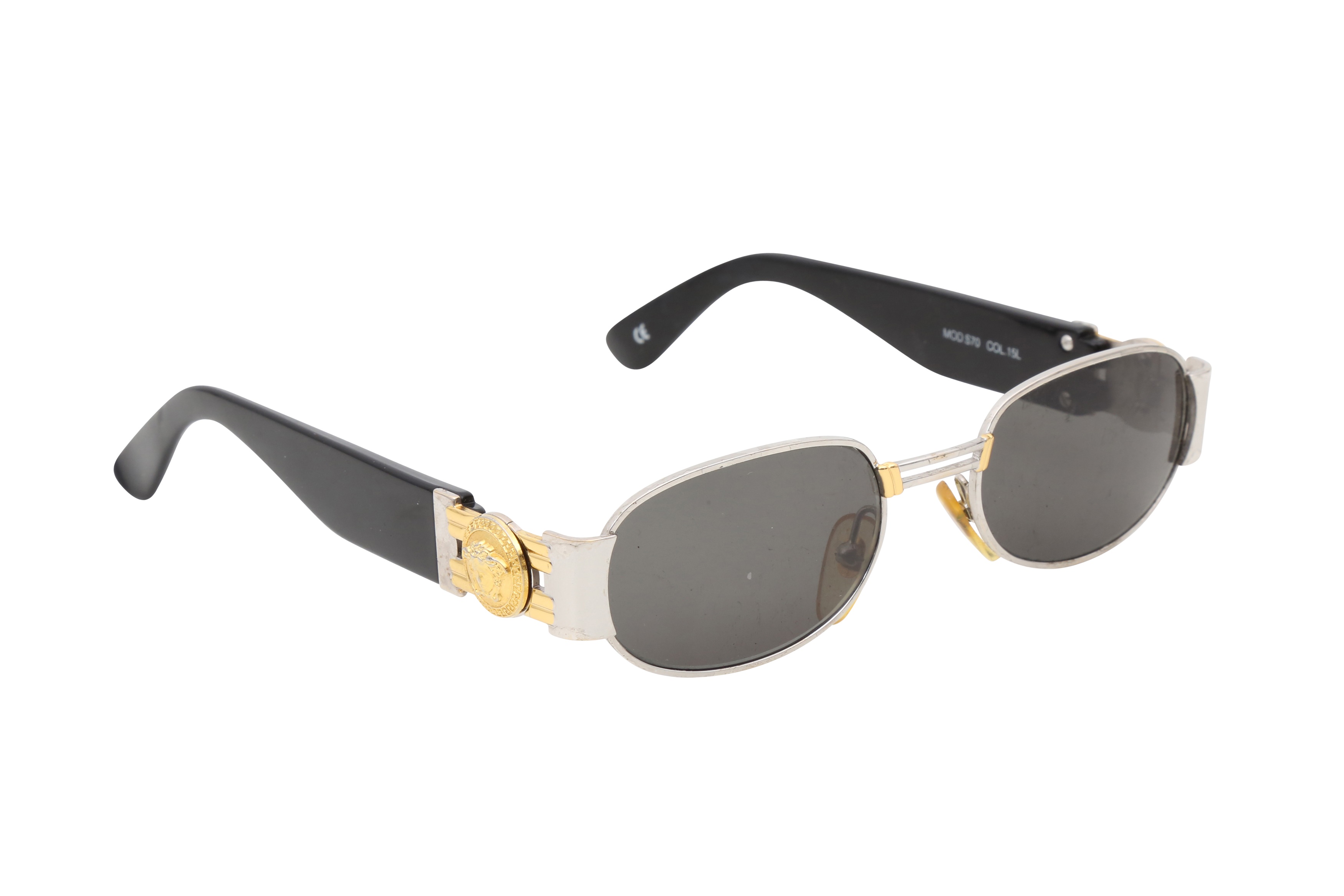 Lot 343 - Versace Black Oval Medusa Sunglasses