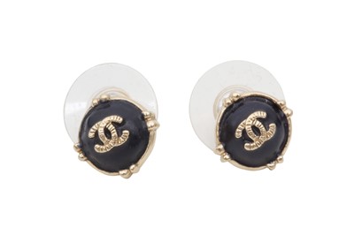 Lot 351 - Chanel Black Gripoix Pierced Earrings