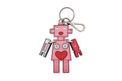 Lot 42 - Prada Pink Heart Robot Bag Charm