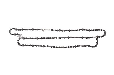 Lot 476 - Chanel Black Pearl Sautoir Necklace