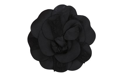 Lot 451 - Chanel Black Silk Camellia Flower Pin Brooch