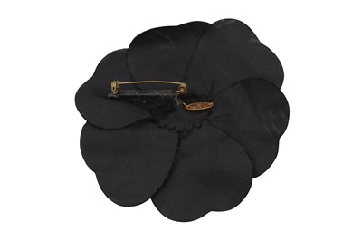 Lot 451 - Chanel Black Silk Camellia Flower Pin Brooch
