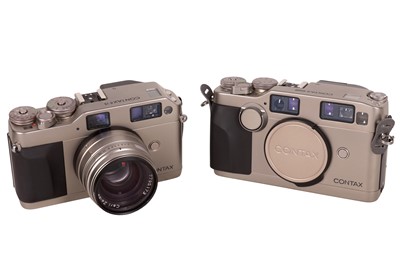 Lot 354 - A Contax G1 & G2 Rangefinder Camera Outfit