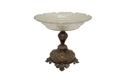 Lot 157 - AN EARLY 20TH CENTURY AUSTRIAN 800 STANDARD SILVER AND GLASS DESSERT STAND, VIENNA CIRCA 1910 BY AC, ANTON CERVENY ?