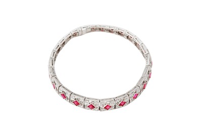 Lot 40 - A ruby and diamond bracelet 

A ruby and diamond bracelet