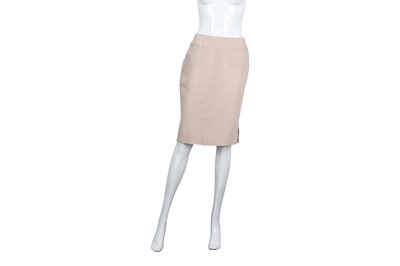 Lot 244 - Chanel Beige Wool Straight Skirt