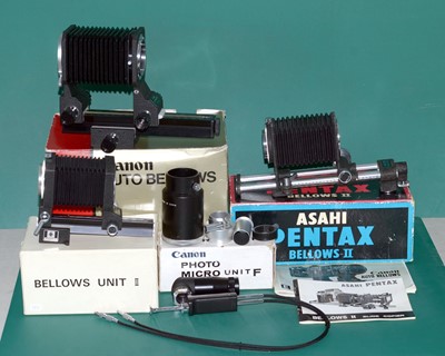Lot 468 - Canon FD Auto Bellows & Pentax Bellows Units.